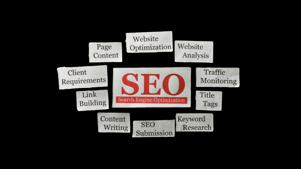 A black cardboard showing SEO checklists for Nigerian writers