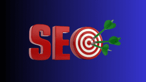 A picuture showing SEO with darts hitting the center of 'O'