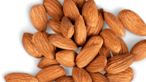 Almonds. Healthy snacks for writers