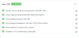Content optimization with RankMath SEO